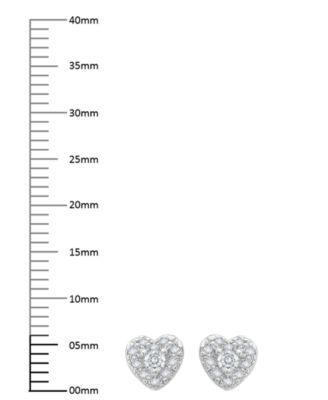 Diamond Heart Shape Halo Stud Earrings (1/4 ct. t.w.) in 10k White Gold