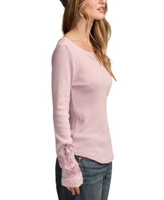 Women's Cutwork Notch Neck Top