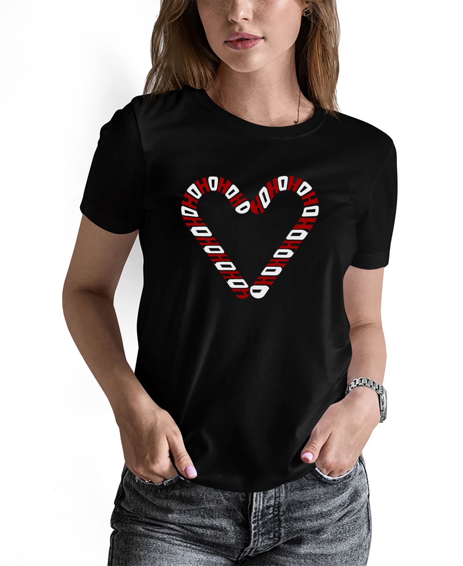 Women's Candy Canes Word Art Long-Sleeve T-Shirt