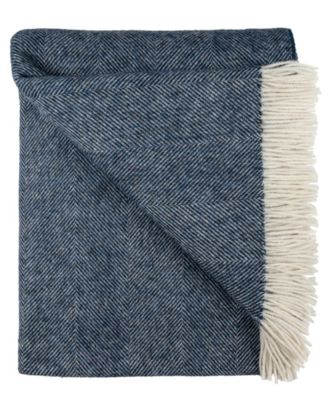 Shetland Lambswool Herringbone Throw, 55" x 72"