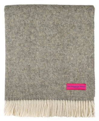 Shetland Lambswool Herringbone Throw, 55" x 72"