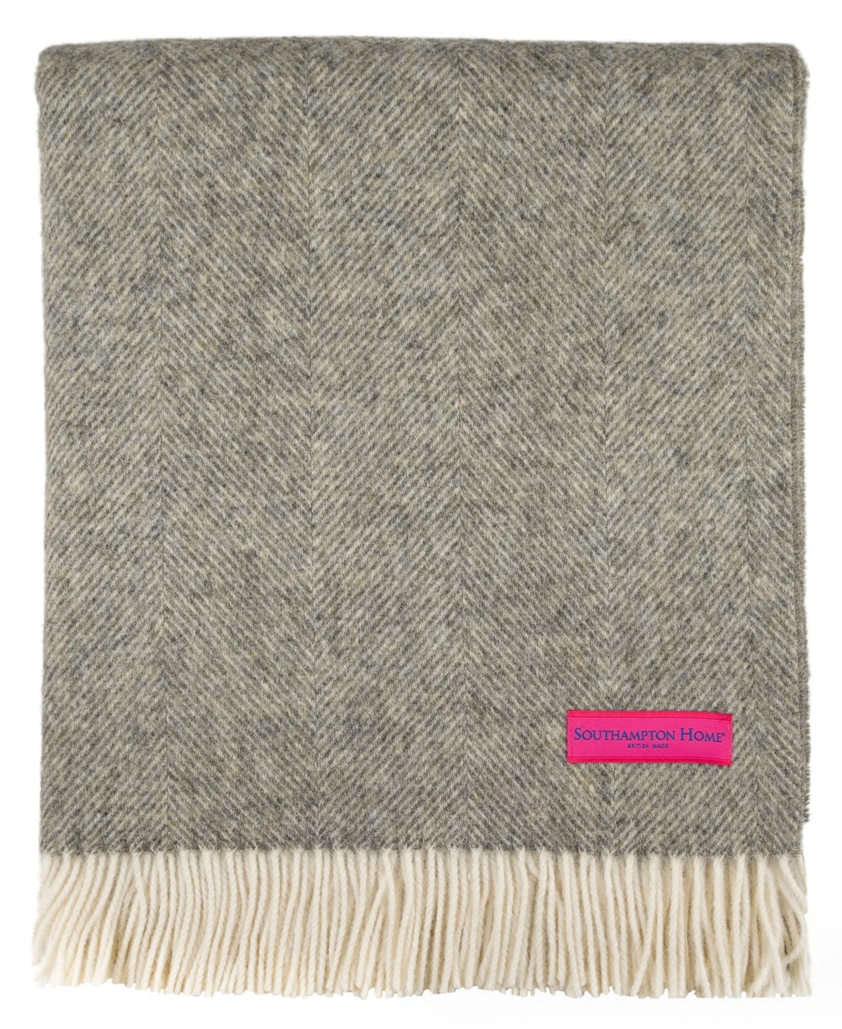 Southampton Home Shetland Lambswool Herringbone Throw, 55" x 72"