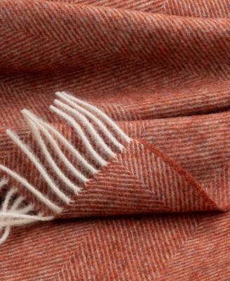 Shetland Lambswool Herringbone Throw, 55" x 72"