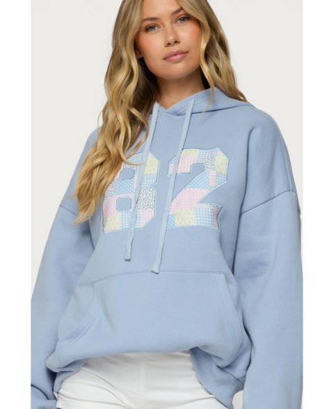 Женское худи Edikted 82 Oversized, цвет: Светлый синий