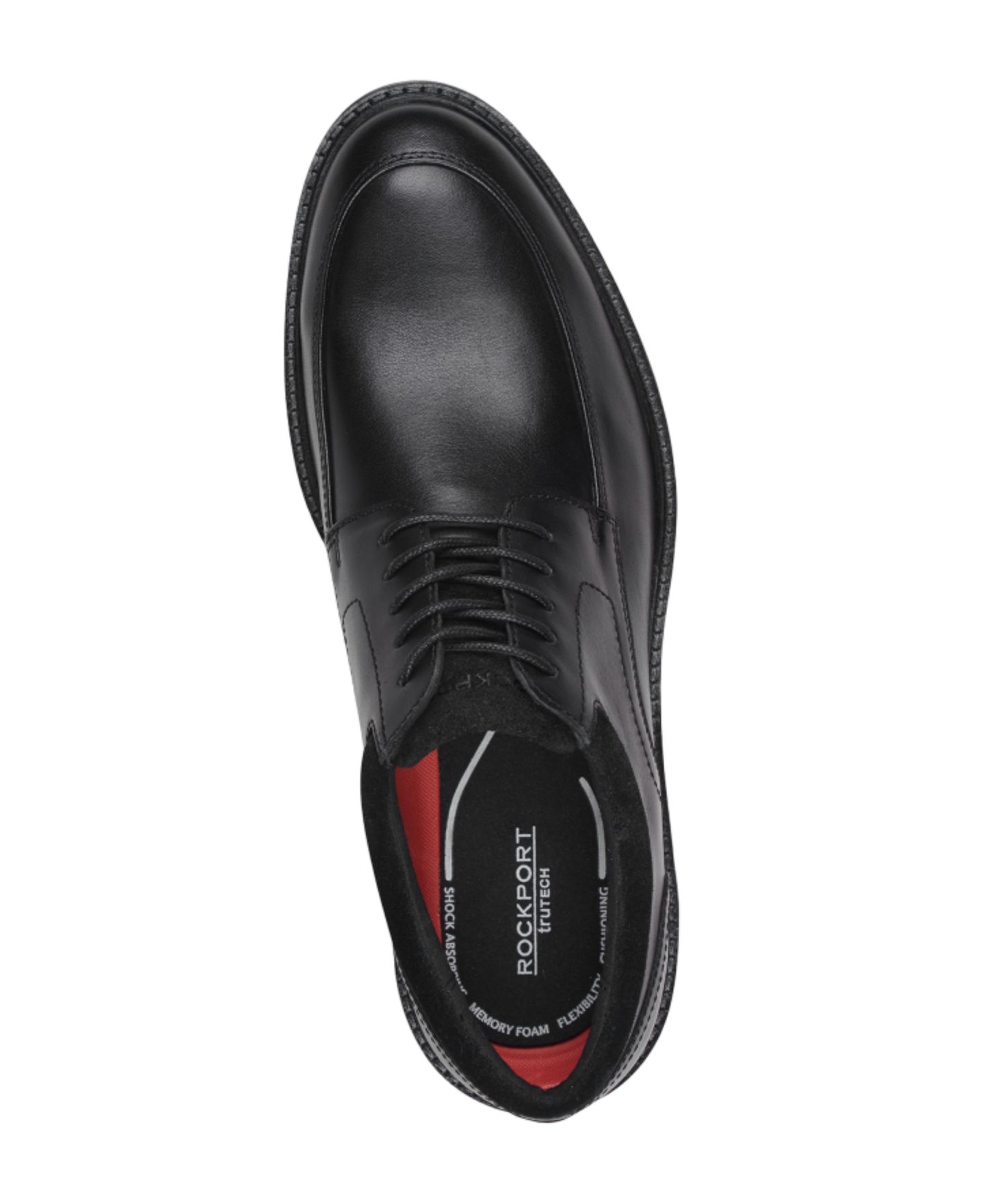 Мужские туфли Rockport Macnab Moc-Toe Lace-Up Casual, цвет: Чёрный кожаный — фото 4