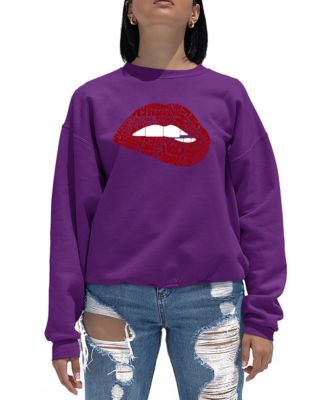 Women's Brooklyn Lips Word Art Crew Neck Sweatshirt