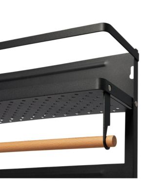 Metal Magnetic Organizer with Paper Towel Holder, White