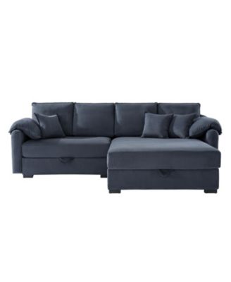 Brandee 2 - Piece Reversible Corduroy Sectional Sofa Chaise with Storage