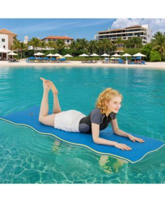 7 Inches x 2 Inches Water Mat with Safety Tether and Pillow Design for Lake and Pool