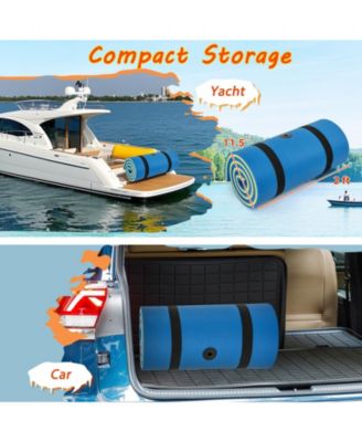 7 Inches x 2 Inches Water Mat with Safety Tether and Pillow Design for Lake and Pool