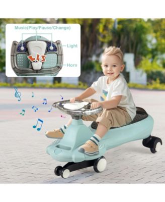 Kids Wiggle Car with Flashing Wheels, Music & Storage
