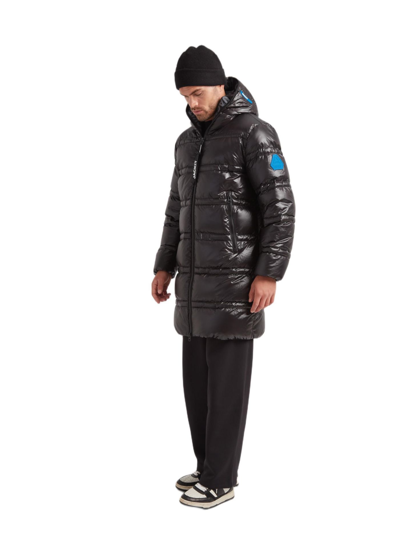 Мужская куртка JACK1T R4D Tramline Hooded Long Puffer, цвет: Чёрный — фото 3