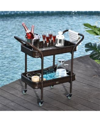 Portable Outdoor Grill Cart with Prep Space and Storage