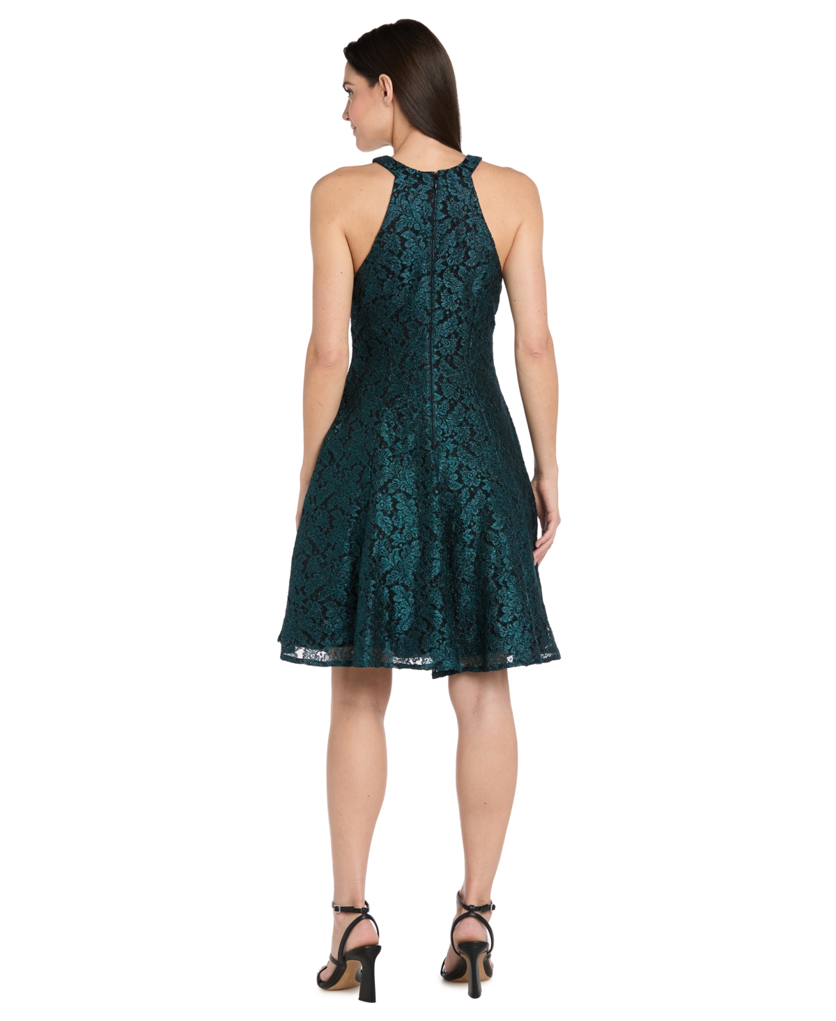R & M Richards Women's Short Fit And Flare Dress In Green