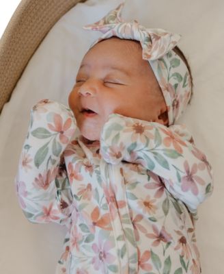 Baby Girls' Natalie Printed Zip-Up Footed Pajamas