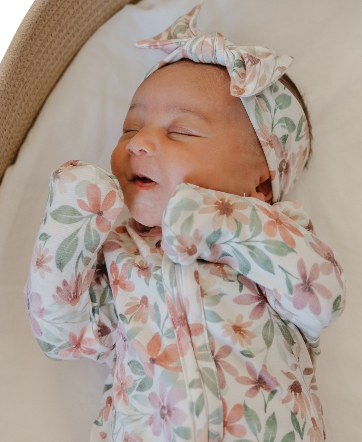 Copper Pearl Baby Girls' Natalie Printed Zip-Up Footed Pajamas