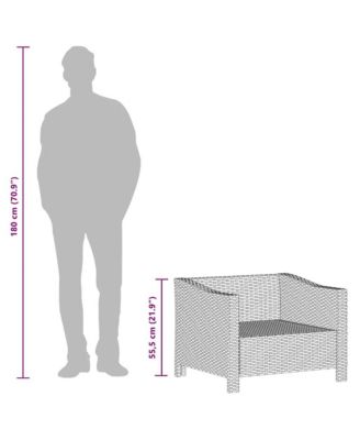 Garden Set of 1 Armchair  Poly rattan Medium Lightweight