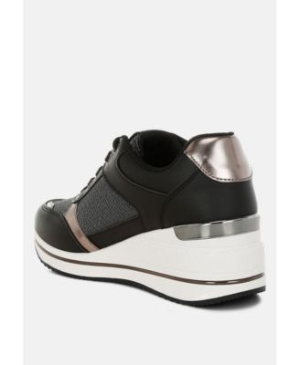 Womens Vespera Faux Leather & Mesh Sneakers