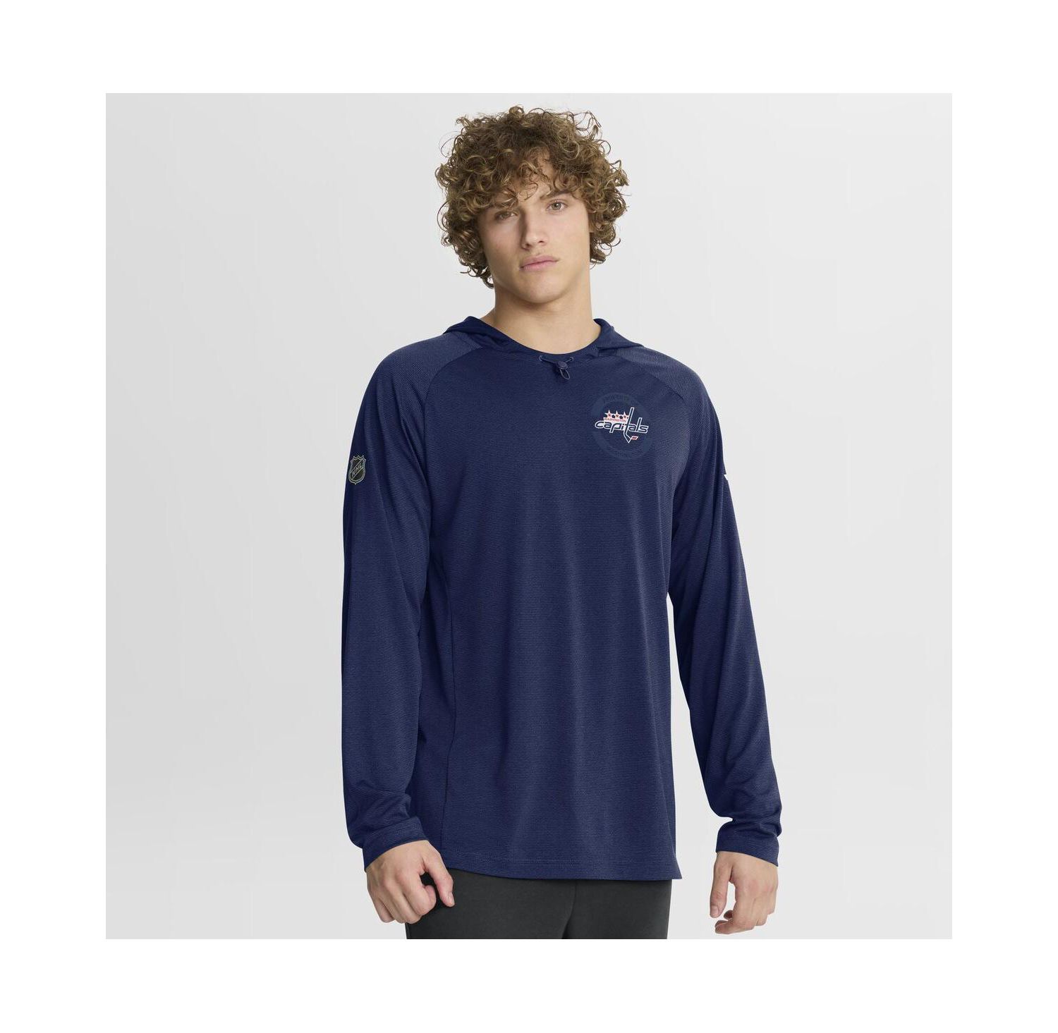 Men's Navy Washington Capitals Authentic Pro Rink Raglan Hoodie