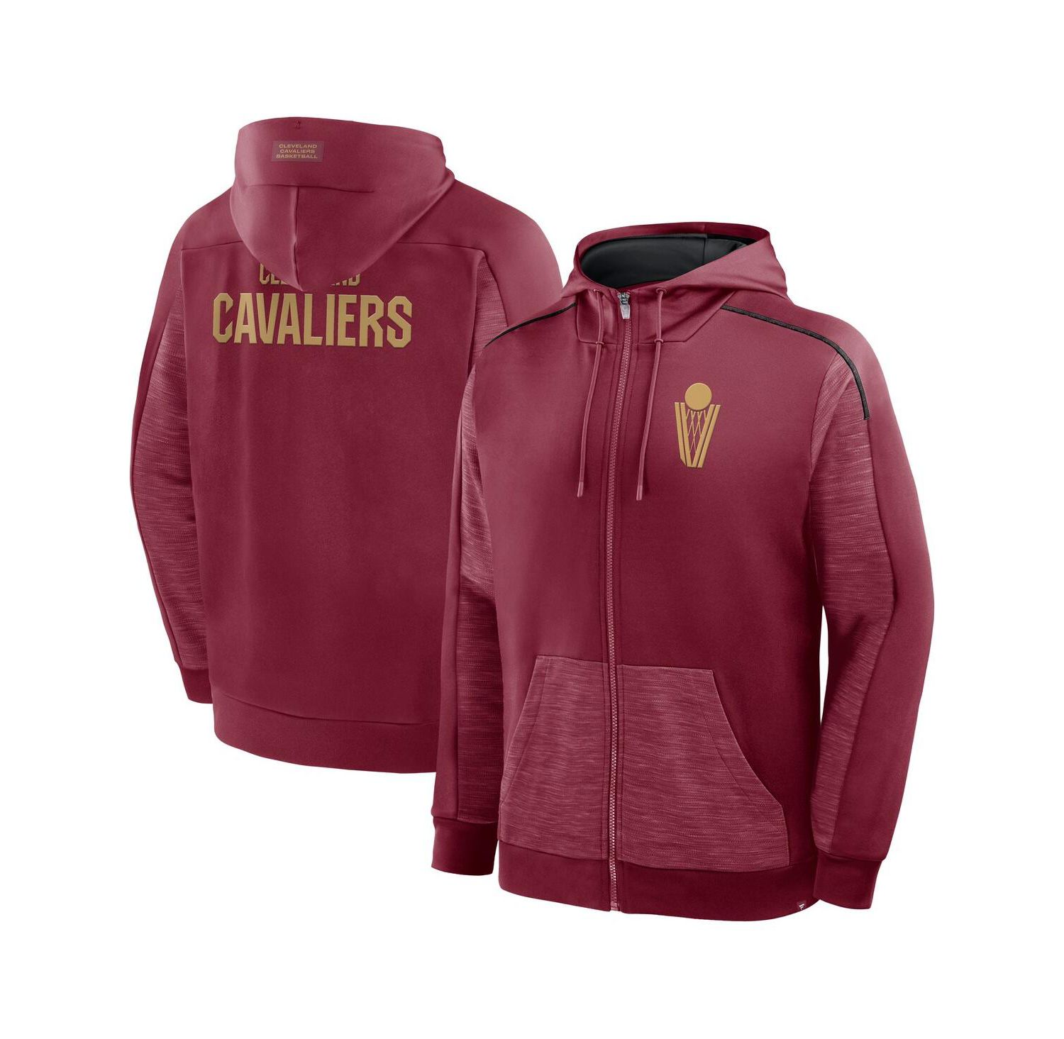 Men's Wine Cleveland Cavaliers Back Door Cut Play Defender Full-Zip Hoodie