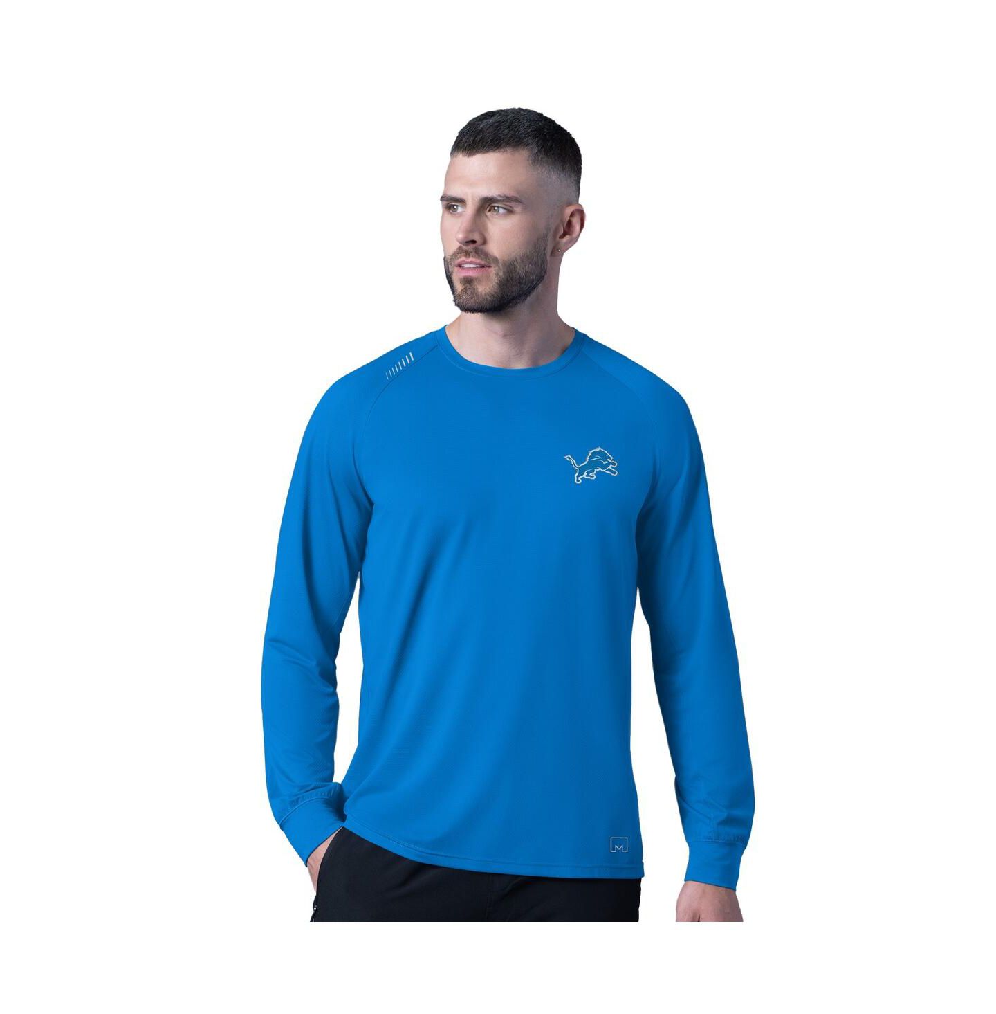 Мужская футболка MSX by Michael Strahan Royal Detroit Lions Forward Long-Sleeve — фото 1