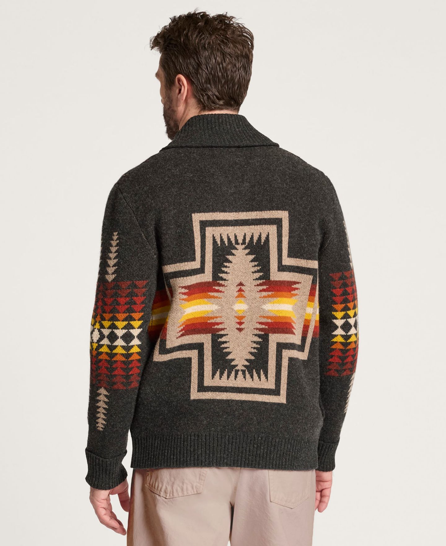 Мужской кардиган Pendleton Harding Zip Long-Sleeve Cardigan, цвет: Harding Oxford — фото 4