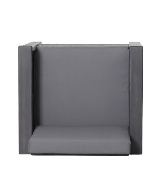 Streamdale Acacia Wood Club Chairs With Cushions, Dark Gray