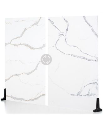 Duo Board - 30x40" Double Sided Surface Board, Carrara Blue/Calacatta Gold