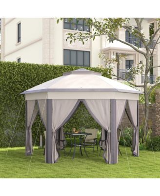 13' x 13' Pop Up Gazebo with 6 Zippe Mesh Netting,