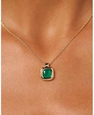 Gold Pendant - Clara Pendant Green Onyx