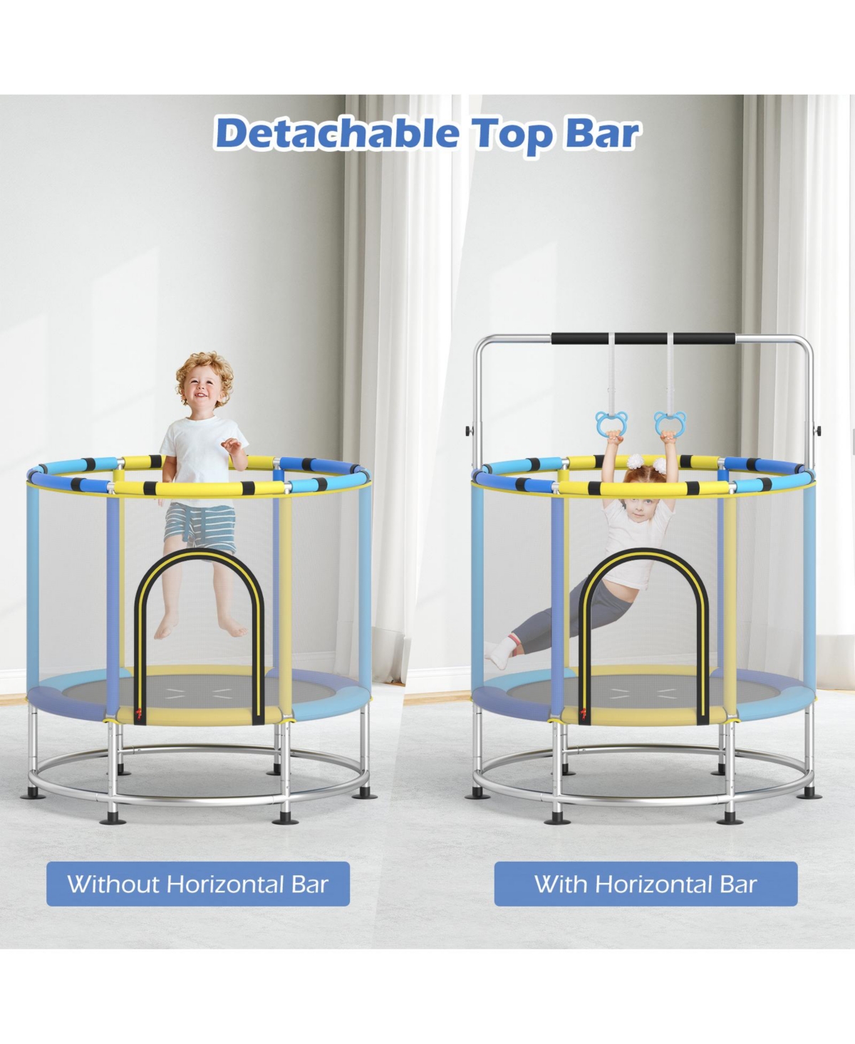 Gymax 6-in-1 Kids Trampoline Combo 55'' Toddler Play Activity Center w/Hammock