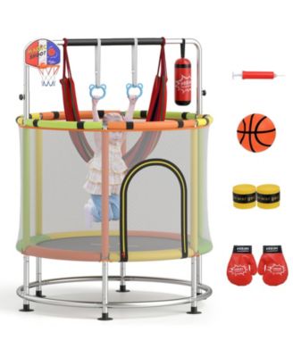 6-in-1 Kids Trampoline Combo 55'' Toddler Play Activity Center w/Hammock