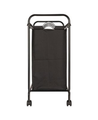 Rolling Laundry Sorter, 4 Bag Laundry Sorter Cart with Washable and Removable Bags, Black