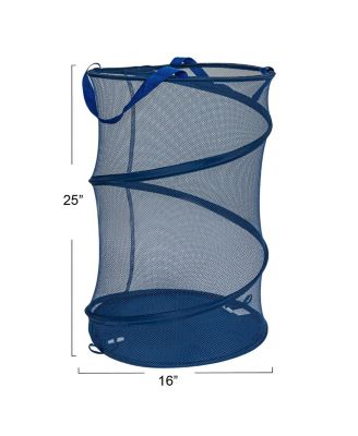 Pop-Up Mesh Laundry Hamper, Blue
