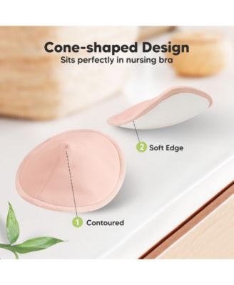 Maternity 14pk Organic Nursing Pads, Washable Breast Pads + Wash Bag, Reusable Nipple Pads