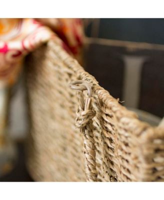 Wicker Stair Basket with Handles