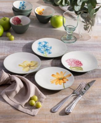 Colorwave Mini Floral Appetizer Plates, Set of 4