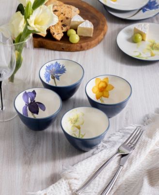 Set of 4 Colorwave Mini Floral Bowls