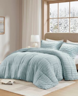 Duke Reversible Faux Fur 3-Pc. Comforter Set, Full/Queen