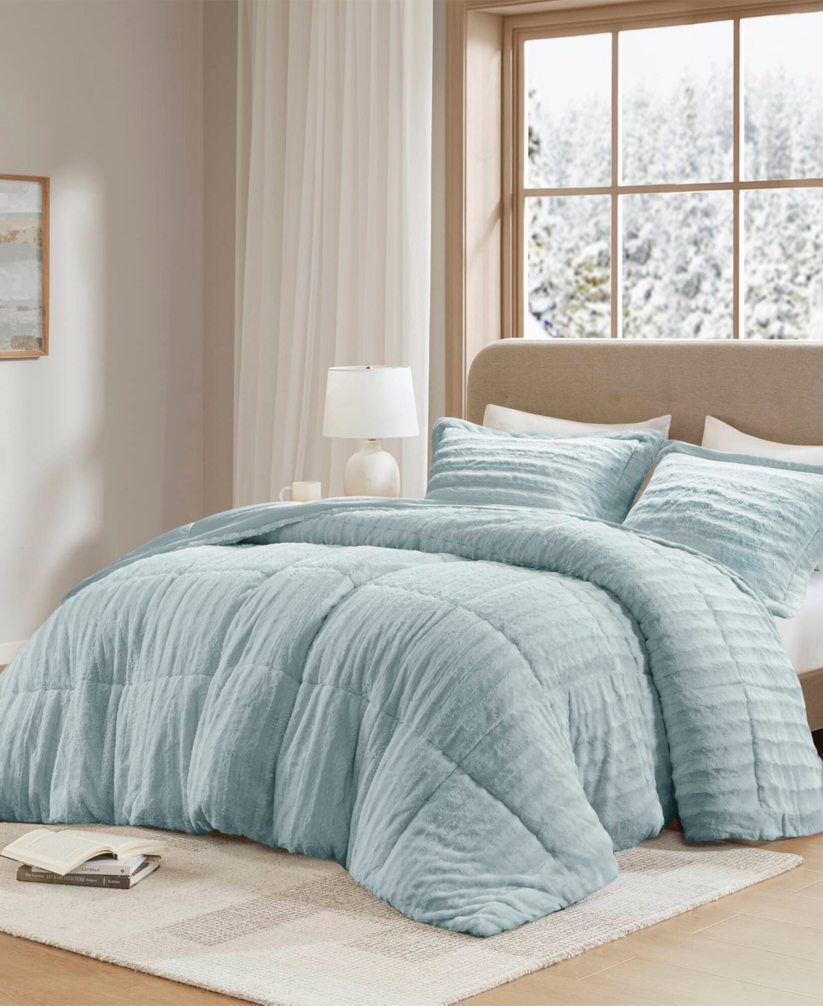 Madison Park Duke Reversible Faux Fur 3-Pc. Comforter Set
