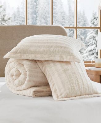 Madison Park Duke Reversible Faux Fur 3-Pc. Comforter Set, Full/Queen