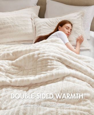 Madison Park Duke Reversible Faux Fur 3-Pc. Comforter Set, Full/Queen