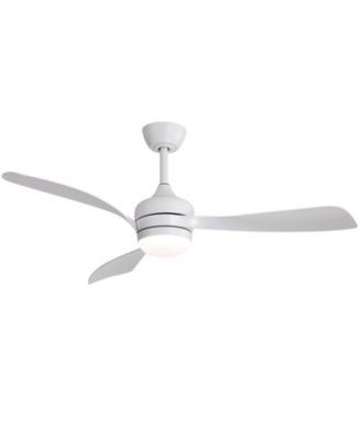 52-inch Modern White Ceiling Fan with Led Light and Remote Control Dc Motor