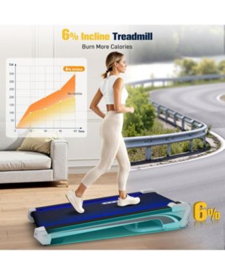 Walking Pad Under Desk Mini Treadmill with 6% Incline & Remote Control & LED Display & Lights, 265 Lbs Capacity