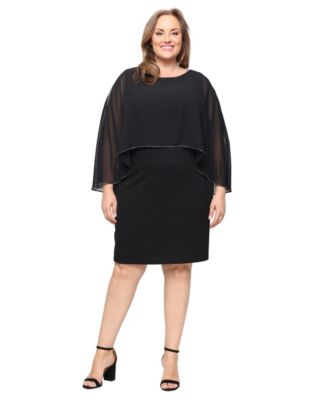 SL Fashions - Plus Size Crewneck Sheath Dress