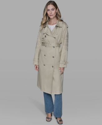 Women's Embroidered Collar Trench Coat