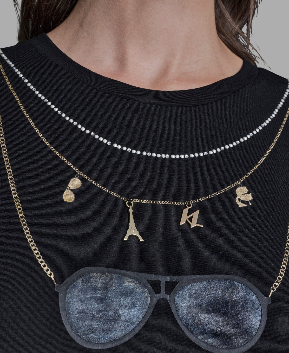 Karl Lagerfeld Paris Women's Sunglasses Printed Pull-On T-Shirt