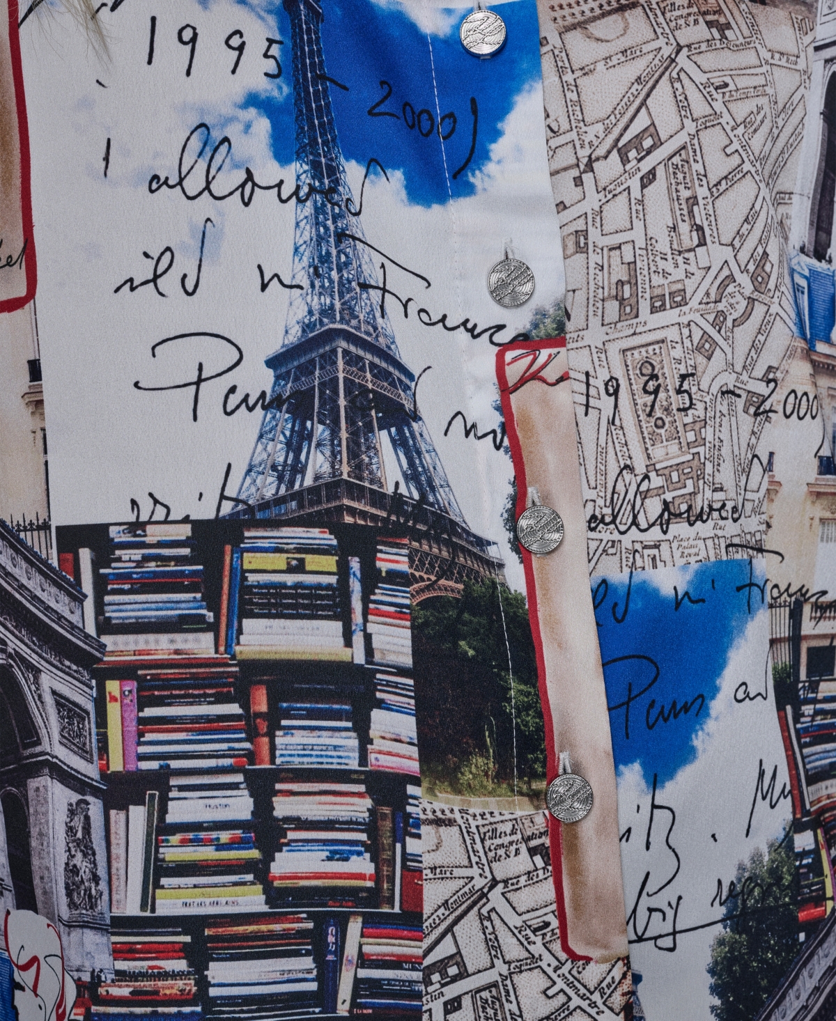 Karl Lagerfeld Paris Women's Short-Sleeve Allover City Scene Top