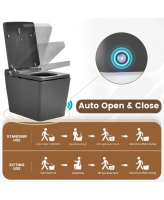 Smart One-Piece Bathroom Fixture With Heated Seat, Auto Flush, Wash, Dryer And Digital Display