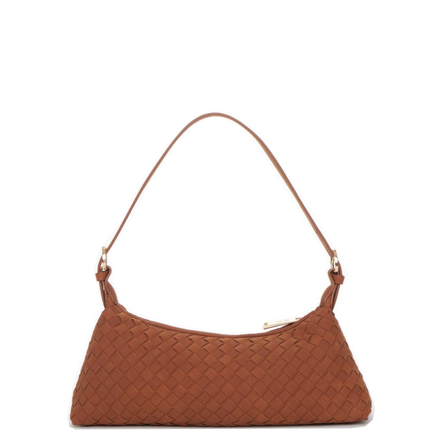 Женская сумка SUSU Woven Suede Baguette with Crossbody Strap, цвет: Коричневый — фото 1